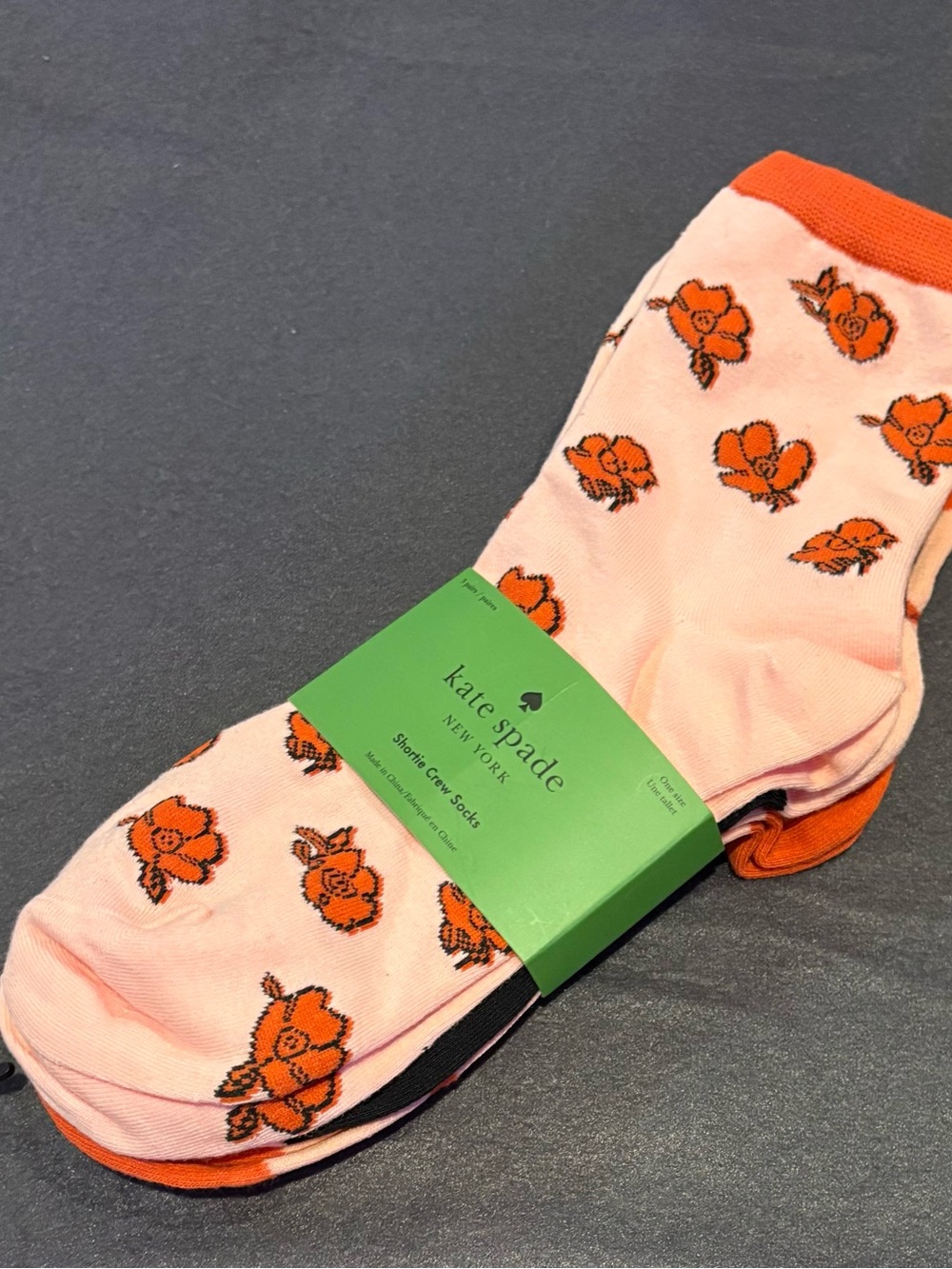 Three Pair Kate Spade Shortie Crew Socks - NEW